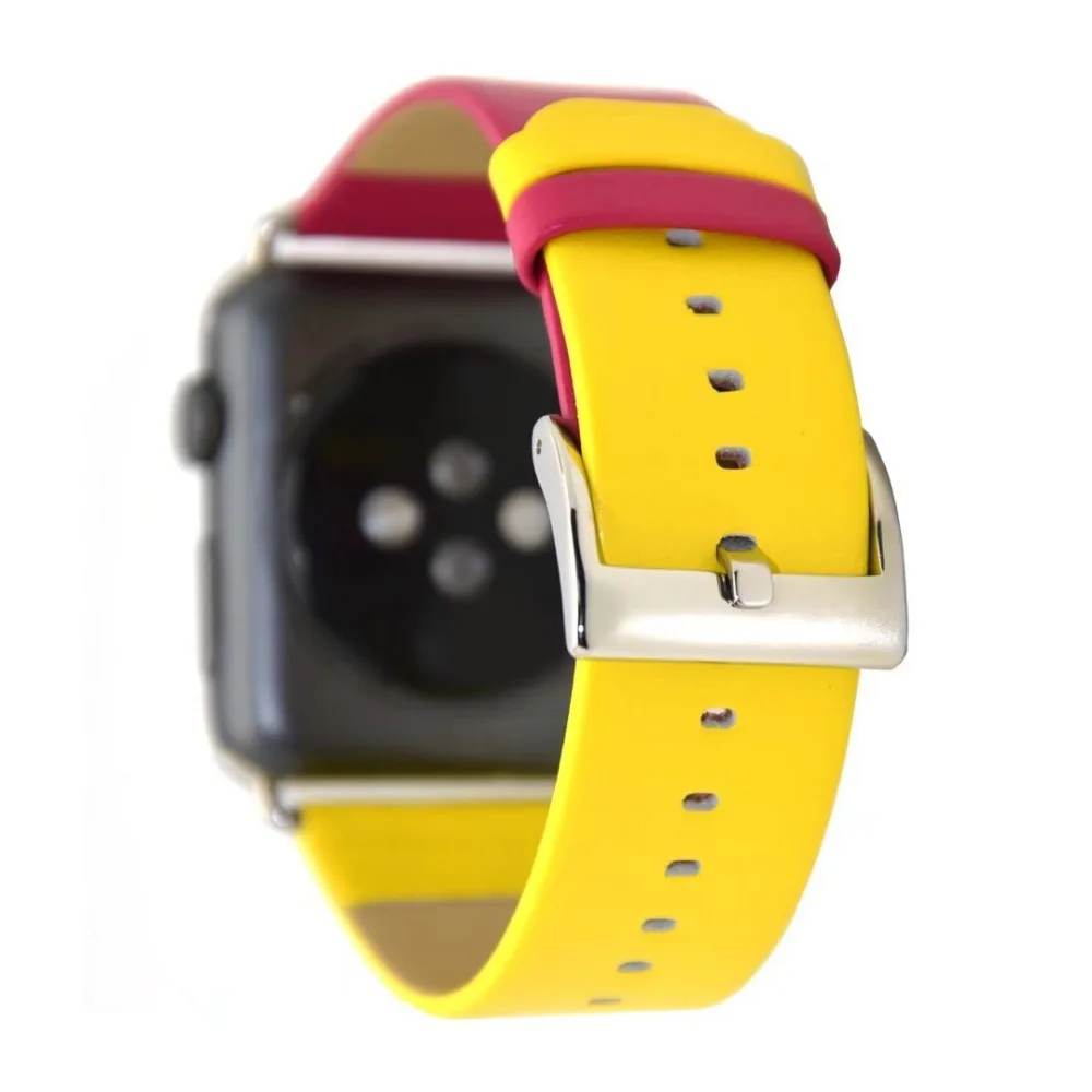 Модный двухцветный ремешок для часов для Apple Watch 38 мм 40 мм ремешок из натуральной кожи для iWatch 42 мм 44 мм Серия 1 2 3 4 браслет