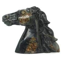horse figurine picasso jasper crystal healing reiki stone statue home decor 6 3