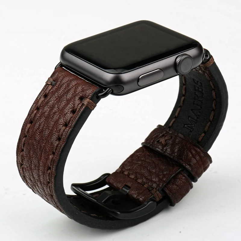 MAIKES качественный ремешок из натуральной кожи для часов Apple Watch мм 44 мм 40 мм 42 мм 38 мм серия 4 3 2 1 iWatch ремешок для часов