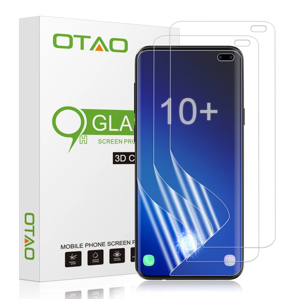 Чехол OTAO Мягкий защитный чехол из ТПУ для Samsung Galaxy S10 Plus 3D изогнутый защитная
