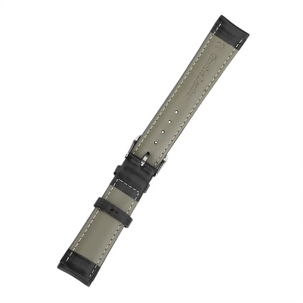 Кожаный ремешок для часов Гладкий женский 18/20/22 мм мужской ремень из натуральной