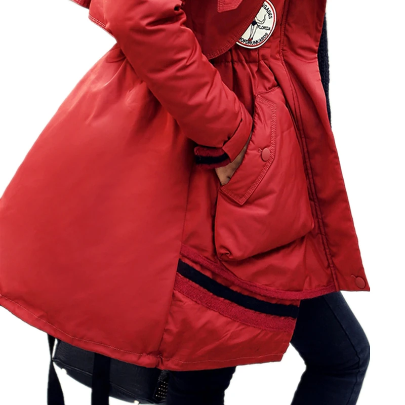 Новинка женский пуховик с воротником из меха енота модная женская длинная парка