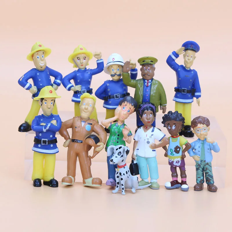Экшн-фигурки Fireman Sam 12 шт./компл. игрушки 2 5-6 см Симпатичные Мультяшные куклы из ПВХ