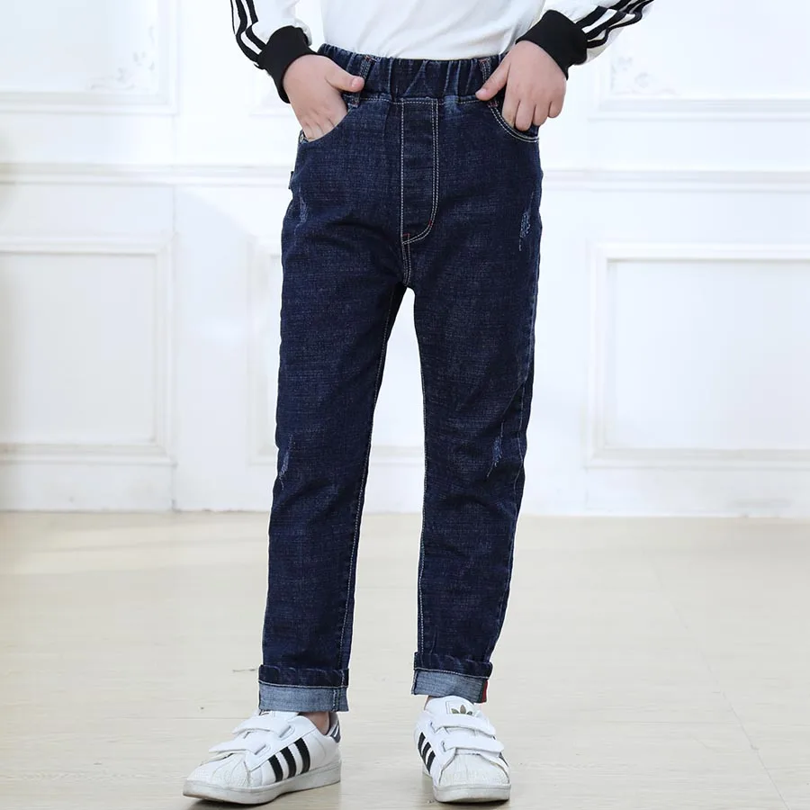 

SheeCute Spring Autumn Boys denim jeans Regular Fit Stretch Straight pants Kids Elastic Waist Pant JCH8802