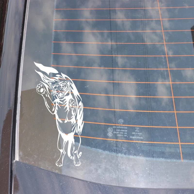 

YJZT 8.8CM*18.5CM Tiger Flame Fashion Car Sticker Bumper vinyl Decal Black/Silver C4-1028