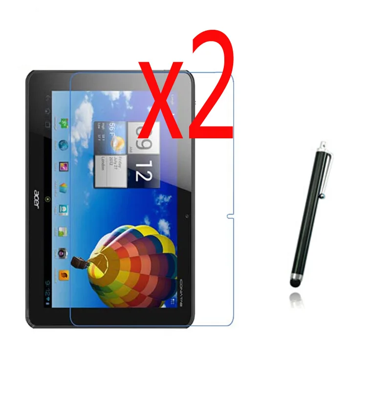 2x пленка + ткань 1x Стилус прозрачная защитная для ЖК экрана Acer Iconia A510 A511 A700 A701 10