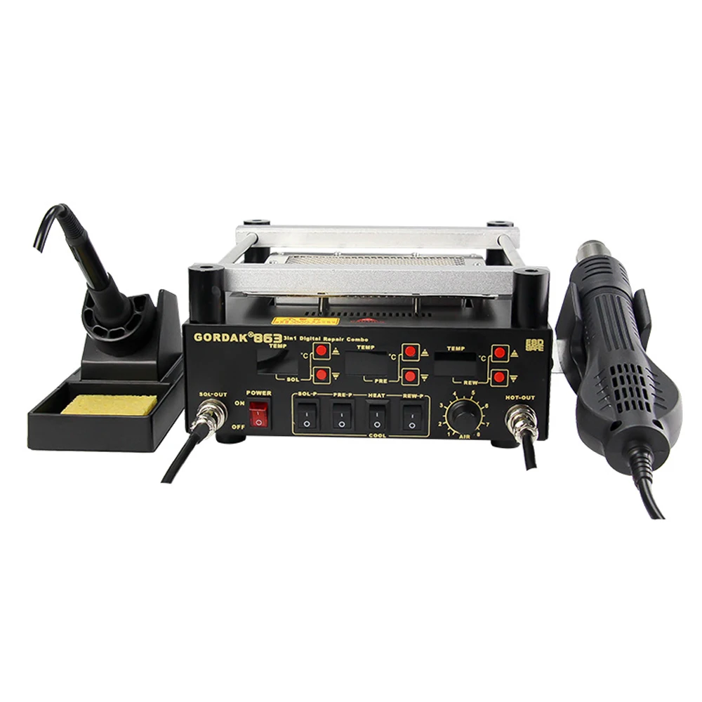 Паяльная станция BGA Rework 3 в 1 Электрический паяльник Digita тепловая пушка с горячим