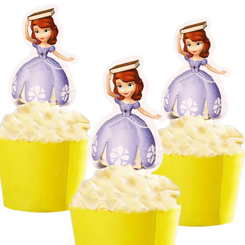 50 шт. милые Винни симпатичная Принцесса София Русалка Ариэль мультфильм бумажный