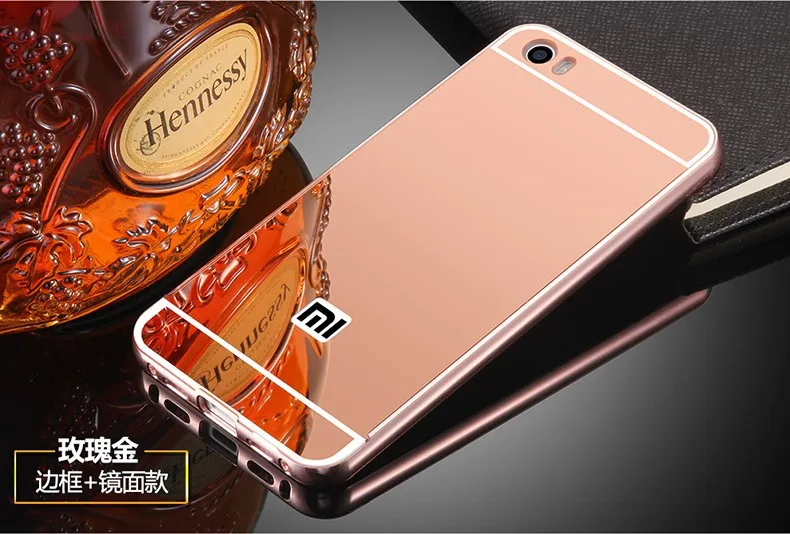 Роскошный чехол с зеркалом для Xiaomi Redmi 4 Pro Prime(5,0 дюйма) металлический алюминий+ Ультратонкий акриловый чехол для Xiaomi Redmi 4A 4X - Цвет: Rose gold
