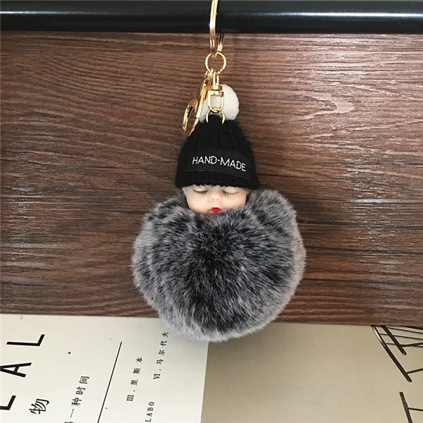 Мультяшная кукла Hairball брелок плюшевая Сумочка автомобильный брелок для женщин плюшевые брелки 30 цветов - Цвет: 24