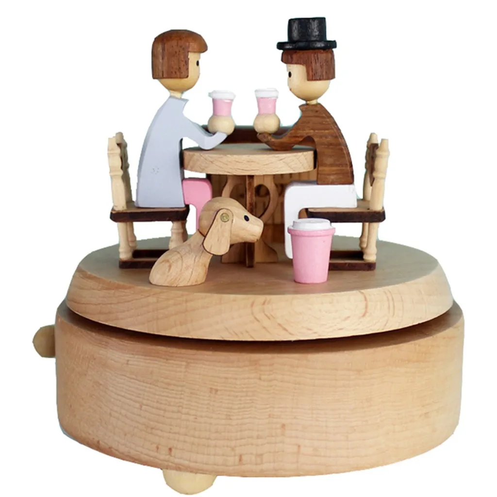 DIY ручной работы Любовь тема деревянный Заводной музыкальный ящик ремесло