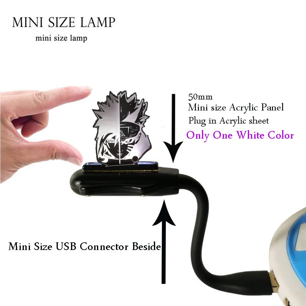Mini USB Lamp Наруто Uzumaki 3D иллюзия Лампа японского аниме USB переключатель разноцветный светодиодный ночник для спальни декоративное освещение для дома - Испускаемый цвет: Mini USB Lamp