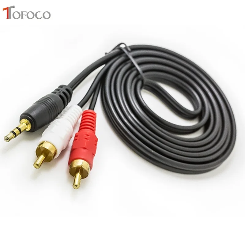 2017 ограниченная по времени Акция Tofoco 3 5 мм Джек к 2 Rca для аудио кабелей Штекерный