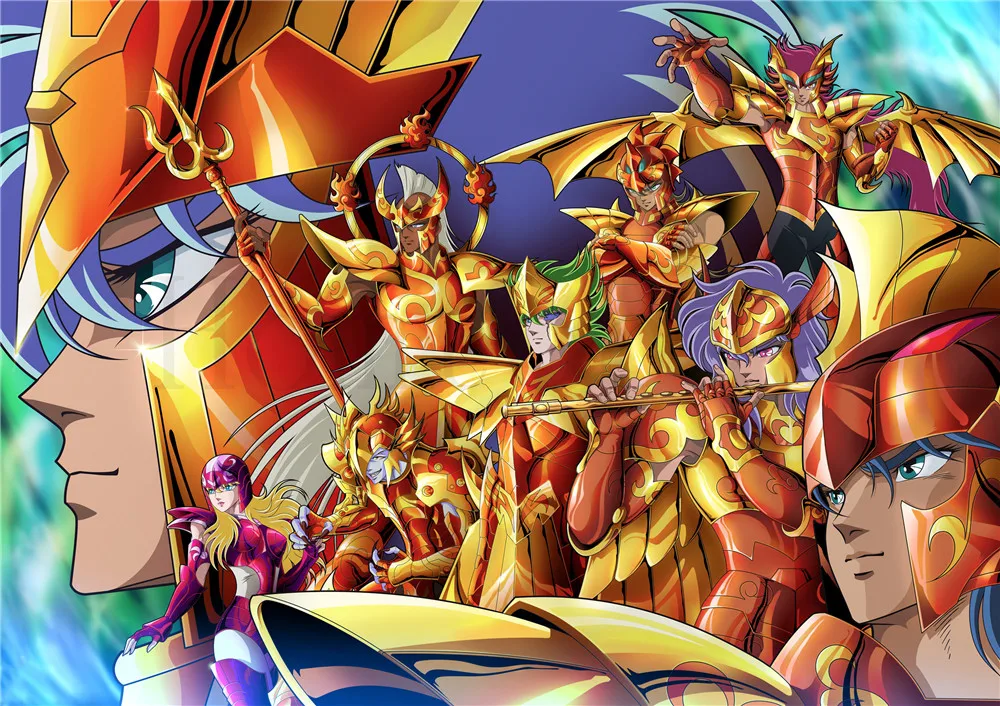 Плакаты Saint Seiya Мультяшные настенные наклейки с белым покрытием принты из бумаги
