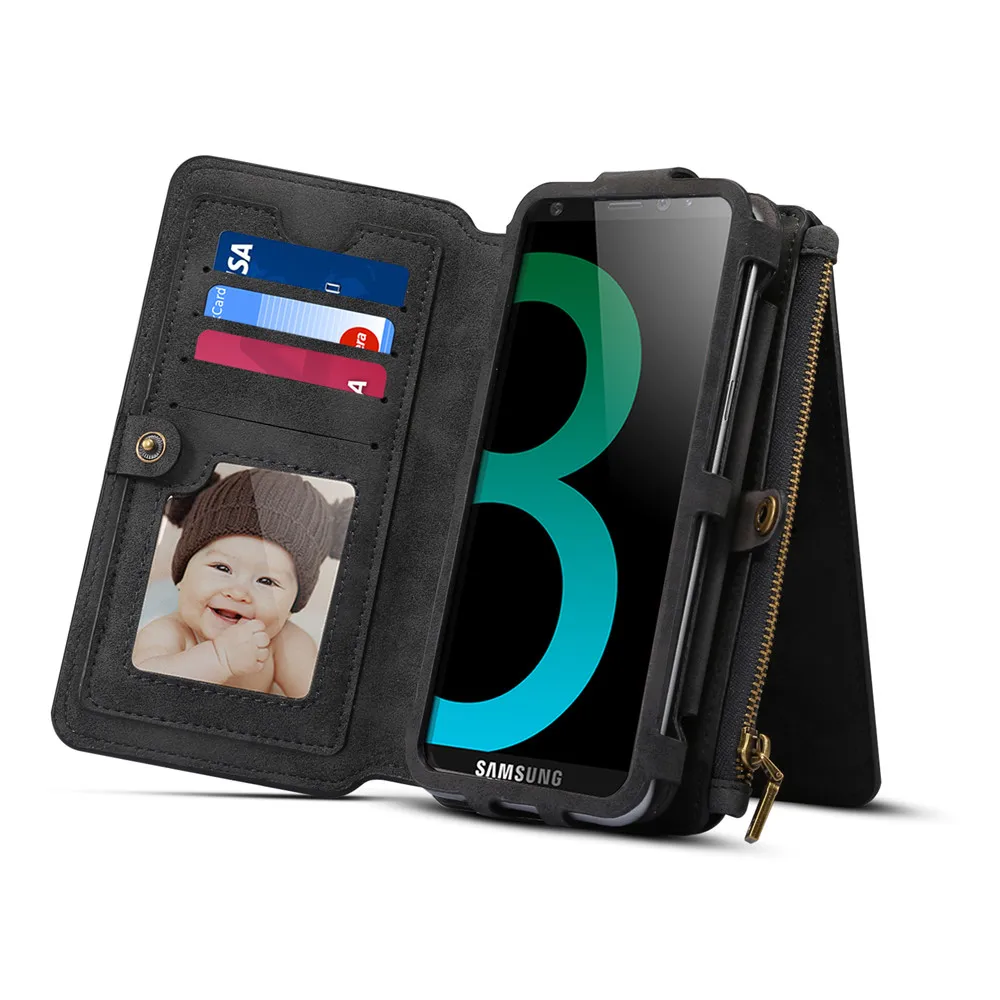 Женская Мужская модная сумка для телефона для samsung S9+ съёмный корпус с кольцом на крючке, слоты для карт, чехол для samsung A8+, высокое качество
