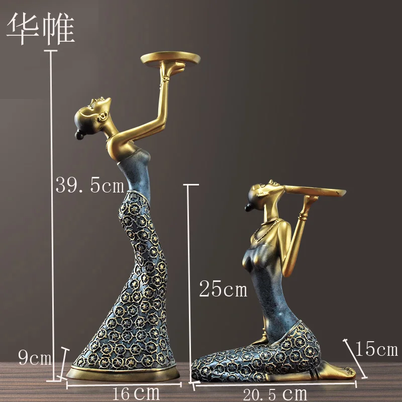 Декоративный канделябр для классической скульптуры женщины полирезина