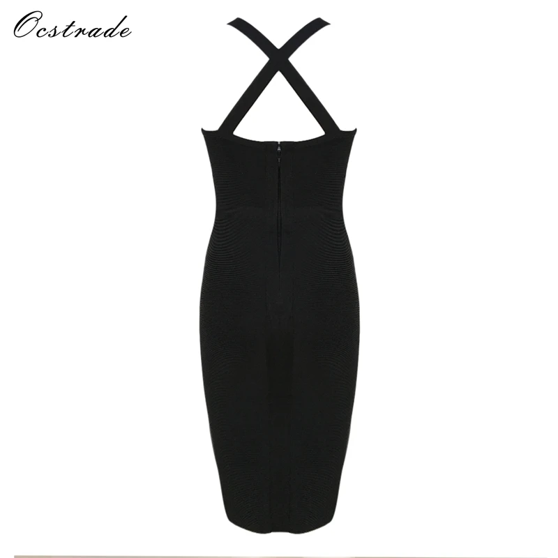 Женское облегающее платье Ocstrade черное с металлической отделкой лето 2017 | Женская