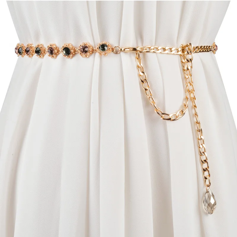 style 14 CETIRI 35 стильные модные серебристые золотые ремни женские пояса универсальные Многослойные Длинные вечерние ювелирные изделия с кисточками платье цепочка на талию - Цвет: style 14