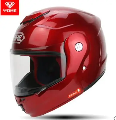 Новинка года Yohe анфас Moto rcycle шлем yh-973 открытым лицом Moto rbike шлемы Moto рыцарь undrape Шлемы Черный объектива - Цвет: bright red