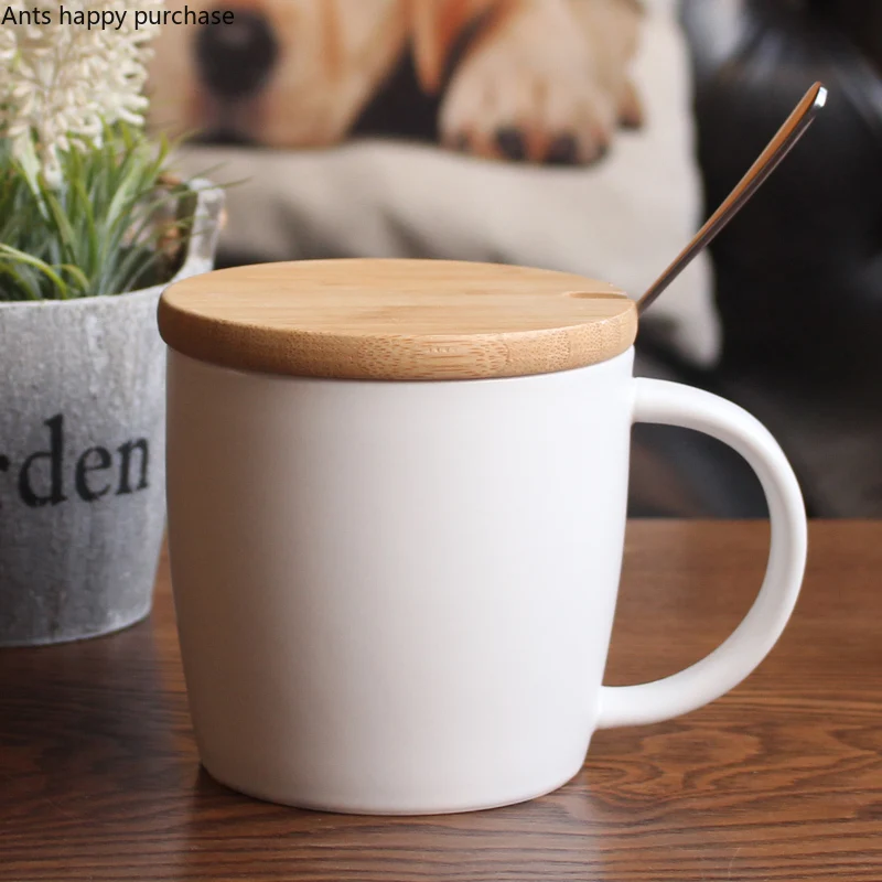 520ml White Ceramics Coffee Mug with Lid Large Capacity Mugs Creative Drinkware Tea Cups Novelty Gifts Milk Cup | Дом и сад