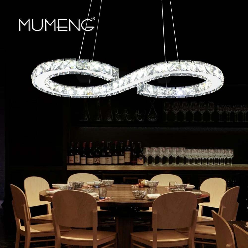 MUMENG Современная хромированная люстра кристаллы бриллиантовое кольцо 24 Вт