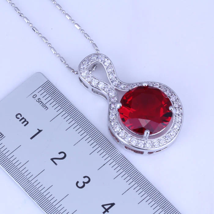 Комплект из колье серёг и кольца с искусственным гранатом фианитом|colorful jewelry