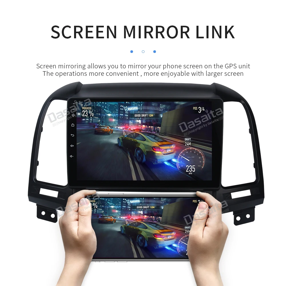 Android 9,0 Автомобильный мультимедийный для hyundai Santa Fe gps навигации 2006 2007 2008 2009 2010 2011 " ips Экран G+ 4G 32g