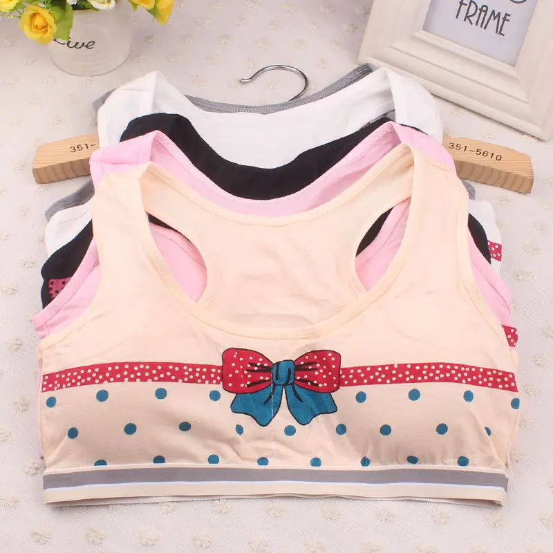 

10-14Y Girls bra development period printed character Underwear Girls Bra Vest Children Underclothes Kids girls training bras