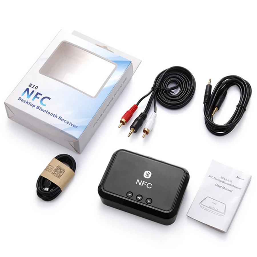 Стереоаудиоприемник NFC Bluetooth Портативный беспроводной Bluetooth-адаптер с выходом 3 5