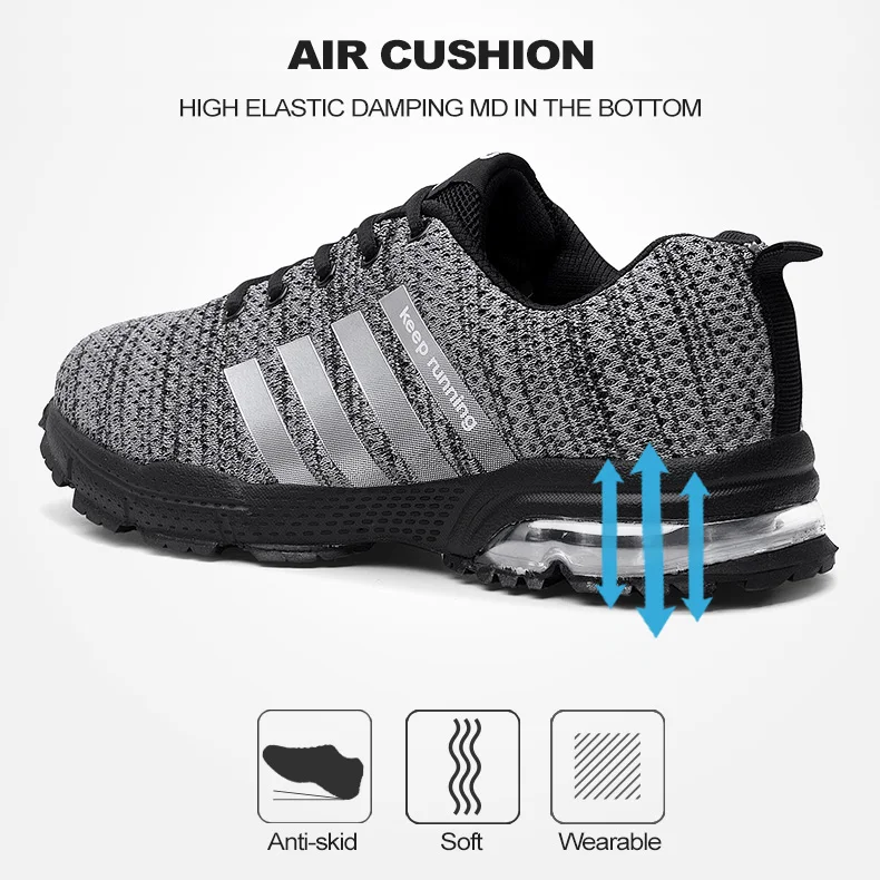 Spring Autumn Women Running Shoes Wearable Air Cushion Women Sneakers Comfortable Casual FLyknit Flats Sports Shoes Men