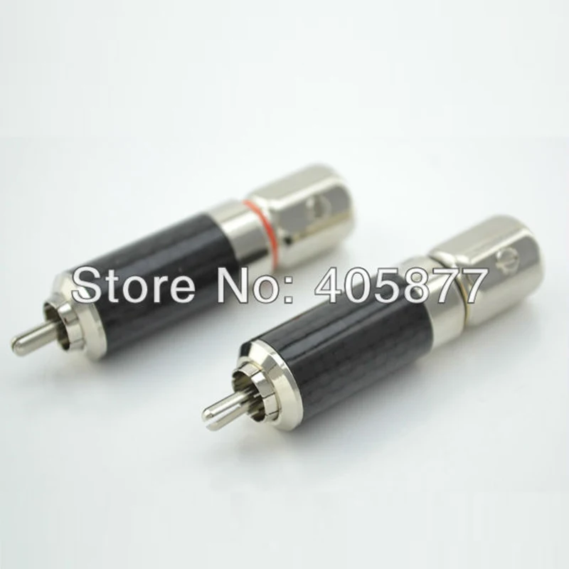 Hi End родиевое покрытие из углеродного волокна RCA разъем динамик аудио кабель