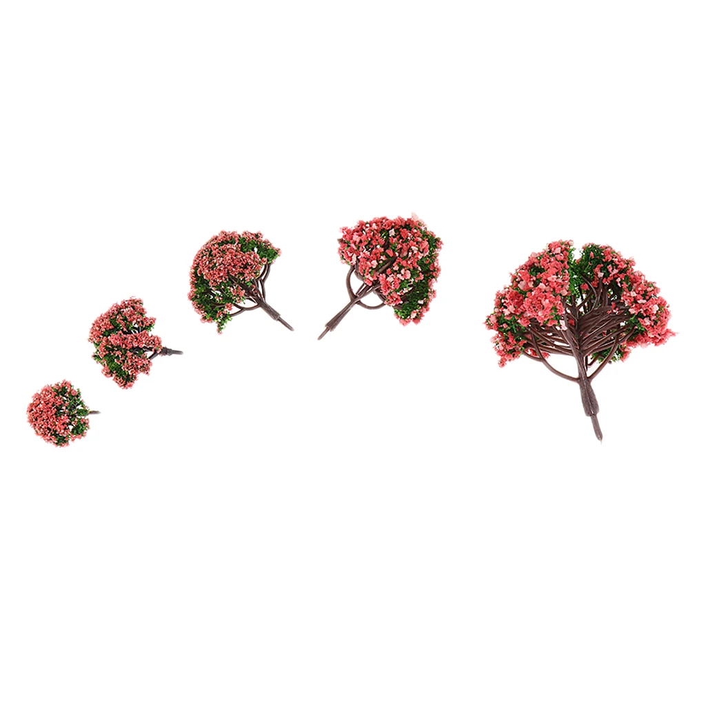 

Model Train Trees with Flowers, 1:75-1:500 Multi Scale Diorama Scenery Layout Accessory, Pack of 10Pcs
