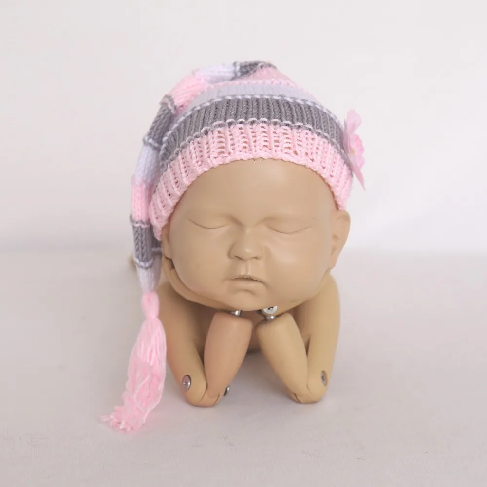 Knit Photo Prop Bonnet Newborn cotton Hat Photography |