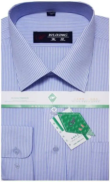 blue stripe Одноцветный, в полосочку мужские рубашки с длинными рукавами Весна Осень Повседневная мужская деловая рубашка Топы WS120 - Цвет: blue stripe