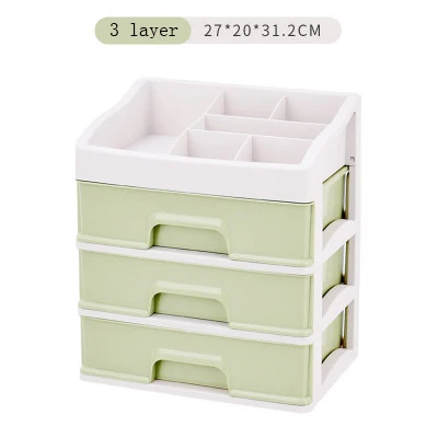 3 layer-Green Косметичка макияж Чехол сумка инструмент Аксессуары Ящик Тип пространство макияж кисточки полка губная помада уход за кожей - Цвет: 3 layer-Green