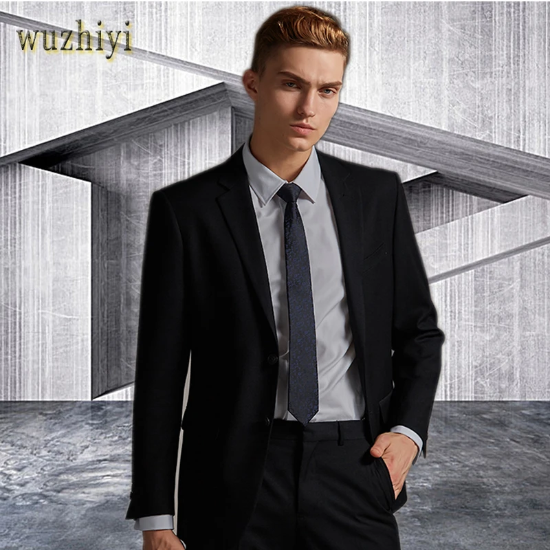 Wuzhiyi 2018 Блейзер masculino формальные мужские костюмы на заказ большой размер terno 4