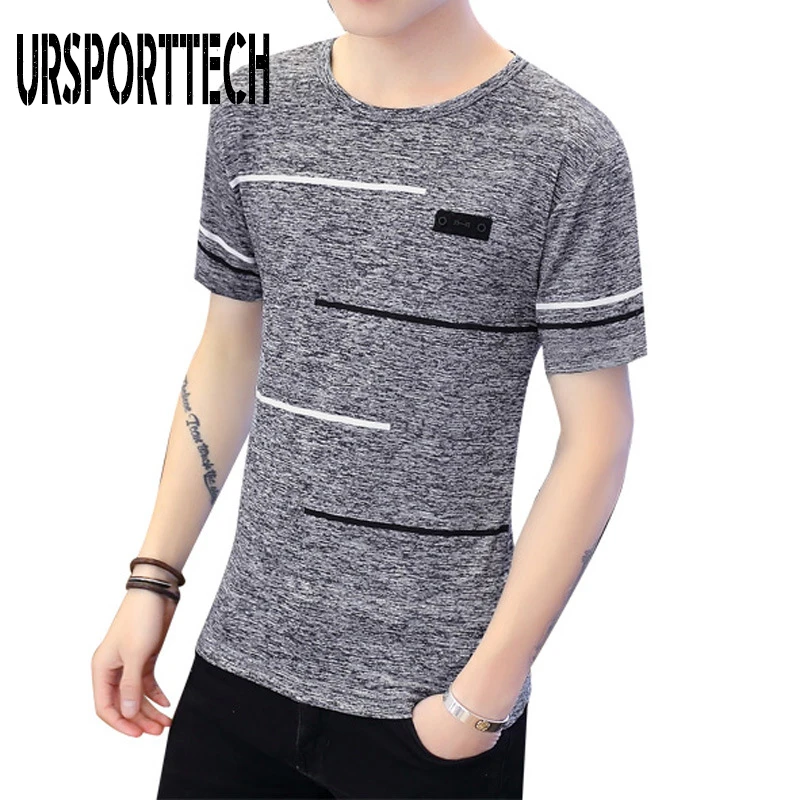 URSPORTTECH мужские футболки размера плюс 5XL 4XL Homme летние хлопковые с коротким рукавом