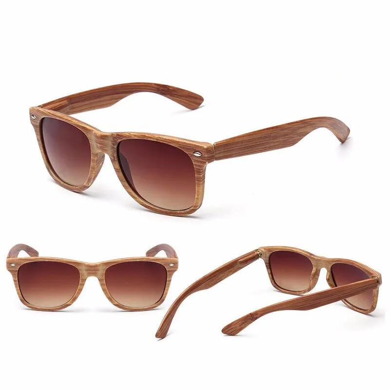 Dokly Retro Wood color Sunglasses Men Women Brand Designer Goggles Gold Mirror Sun Glasses UV400 Shades lunette oculo | Аксессуары для