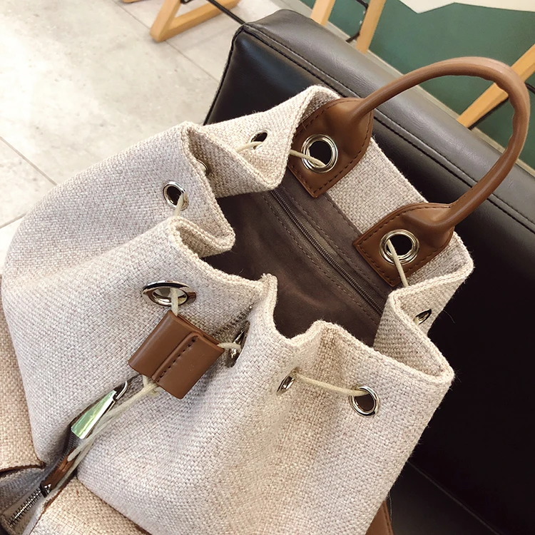 Женский рюкзак из хлопка и льна новая женская сумка летняя модная трендовая