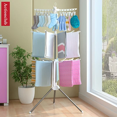 Белый Simple Foldable Drying Rack Floor Folding Mobile Towel Rack Hanger Balcony Hanger Stand Indoor Sun Clothes Rack Furniture - Цвет: Белый