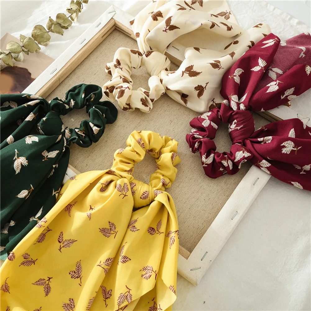 

Vintage Women Headwear Turban DIY Bow Streamers Hair Scrunchies Ribbon Hair Ties Horsetail Ties Head Wrap Hair Rope Accessories