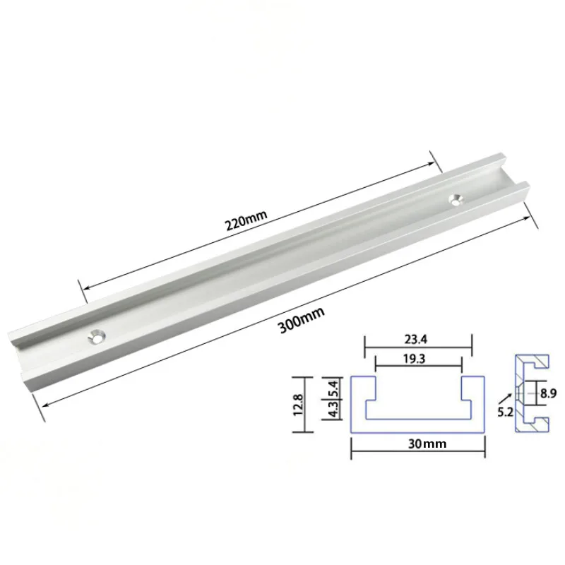 1Pc 300mm T-track Алюминиевый сплав Т-треки слот Торцовочная дорожка и Торцовочная планка слайдер Настольная пила Торцовочная штанга Деревообрабатывающие инструменты верстак DIY - Цвет: 1Pc 300mm T-track