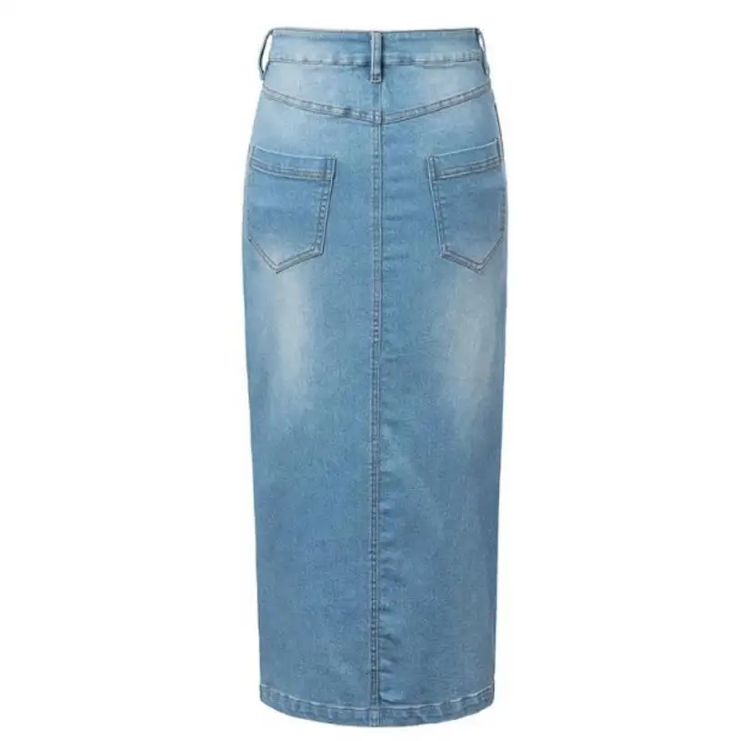 Новые женские Разделение джинсовая юбка Повседневное длинная | Женская одежда