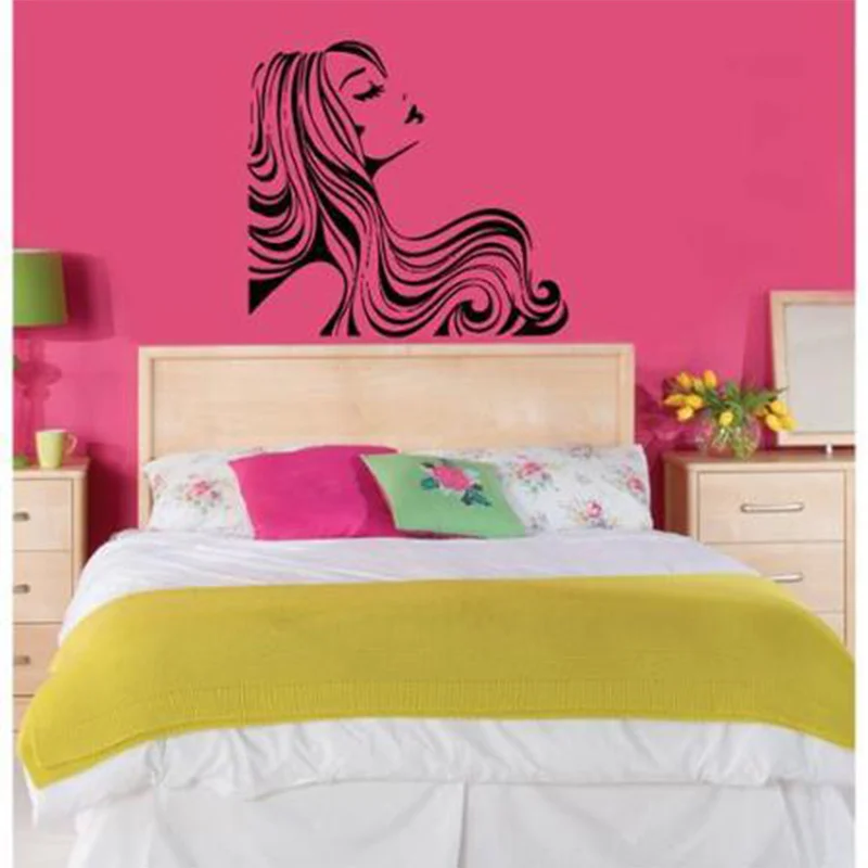 4 Size New Wall Sticker Hair Beauty Salon Vinyl Decal Girl Teen Barbershop Decor Removeable decal Glass sticker Hot selling | Дом и сад