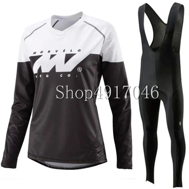Morvelo 2019 long sleeve Cycling jersey Set Summer Breathable bib pants ropa ciclismo bicycle clothing MTB bike women clothes | Спорт и