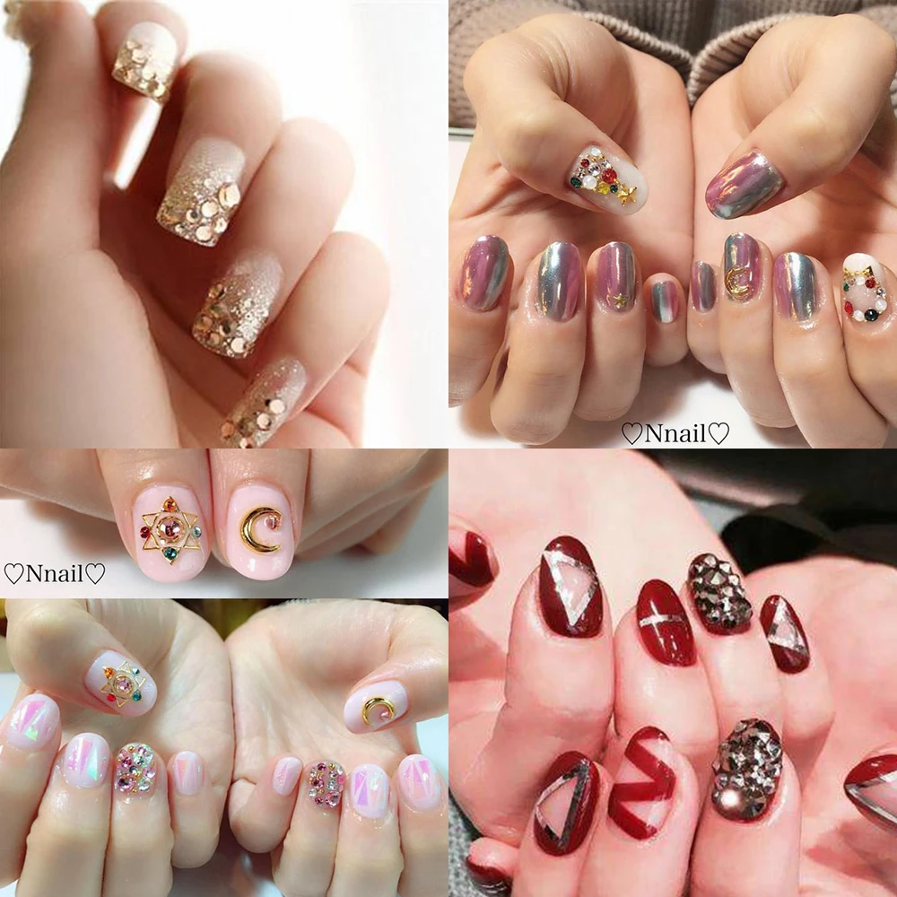 1440 шт разных размеров кристалл золотые тени Стразы не для горячей фиксации