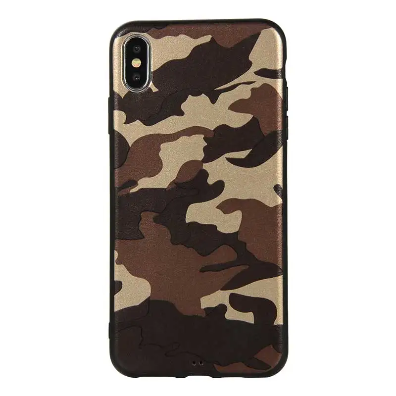 simple brown Армейский Военный камуфляж Броня противоударный чехол для телефона для iPhone 11 pro XS Max XR 5 5S SE 6 6S 7 8 Plus X с двойным слоем ТПУ чехол - Цвет: simple brown