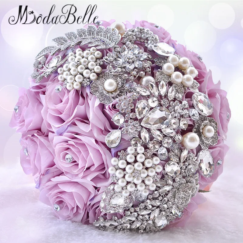 2016 элегантные свадебные букеты с жемчугом и кристаллами Искусственные белые