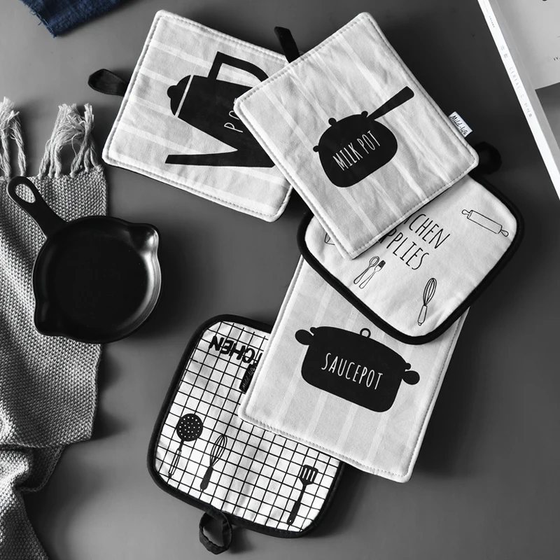 Скандинавская креативная изоляционная кастрюля из хлопка и льна художественная