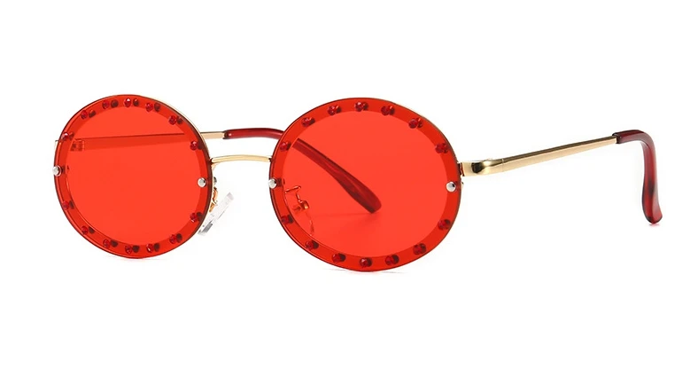 Овальная маленькая оправа с бриллиантами роскошные солнцезащитные очки для мужчин и женщин Модные Оттенки UV400 Винтажные Очки 46127